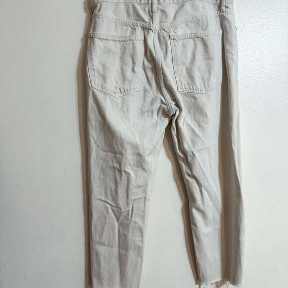 AGOLDE 90's Crop Mid Rise Straight Leg Jeans in off white size 31 - Picture 5 of 5
